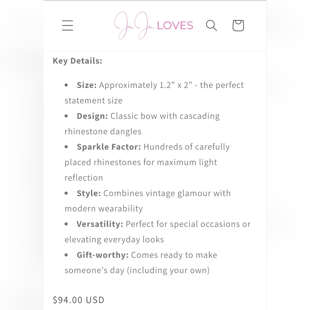 Juju Loves Silver Ribbon Bow Earrings - Picture 2 of 4